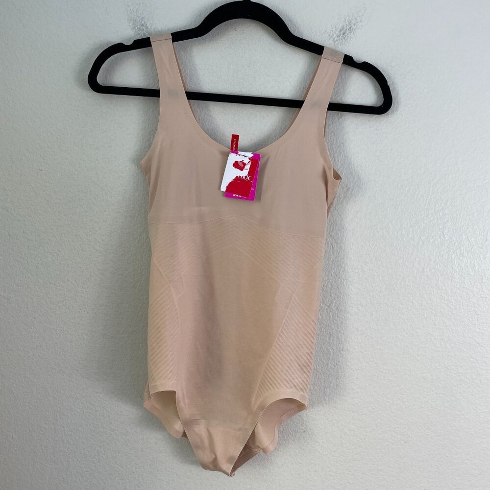 NEW Spanx Womens XS Beige Tank Bodysuit Shapewear
